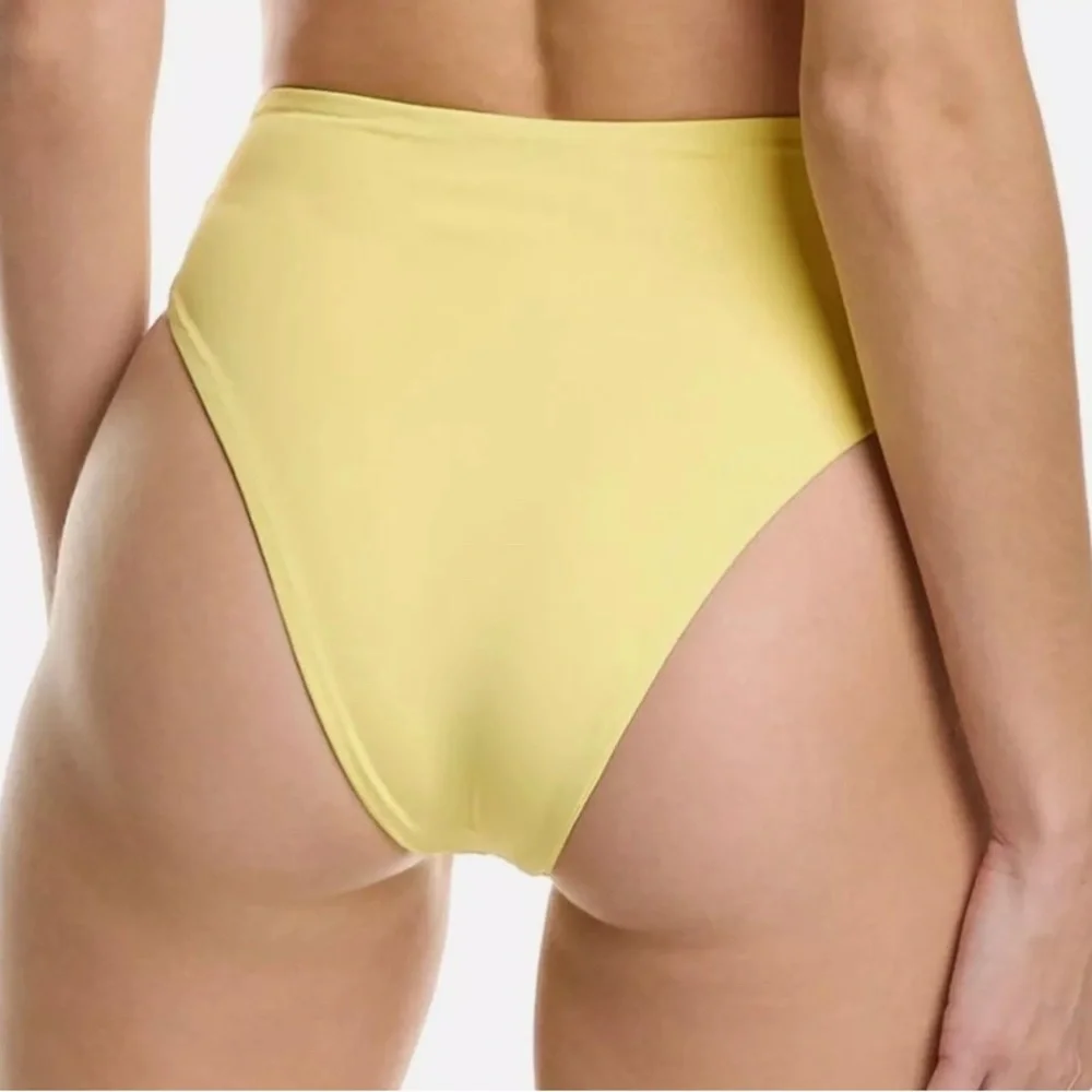 NWOT L*Space Ari Top Nancy Lee Bottom Bitsy Medium/Large Yellow White Colorblock